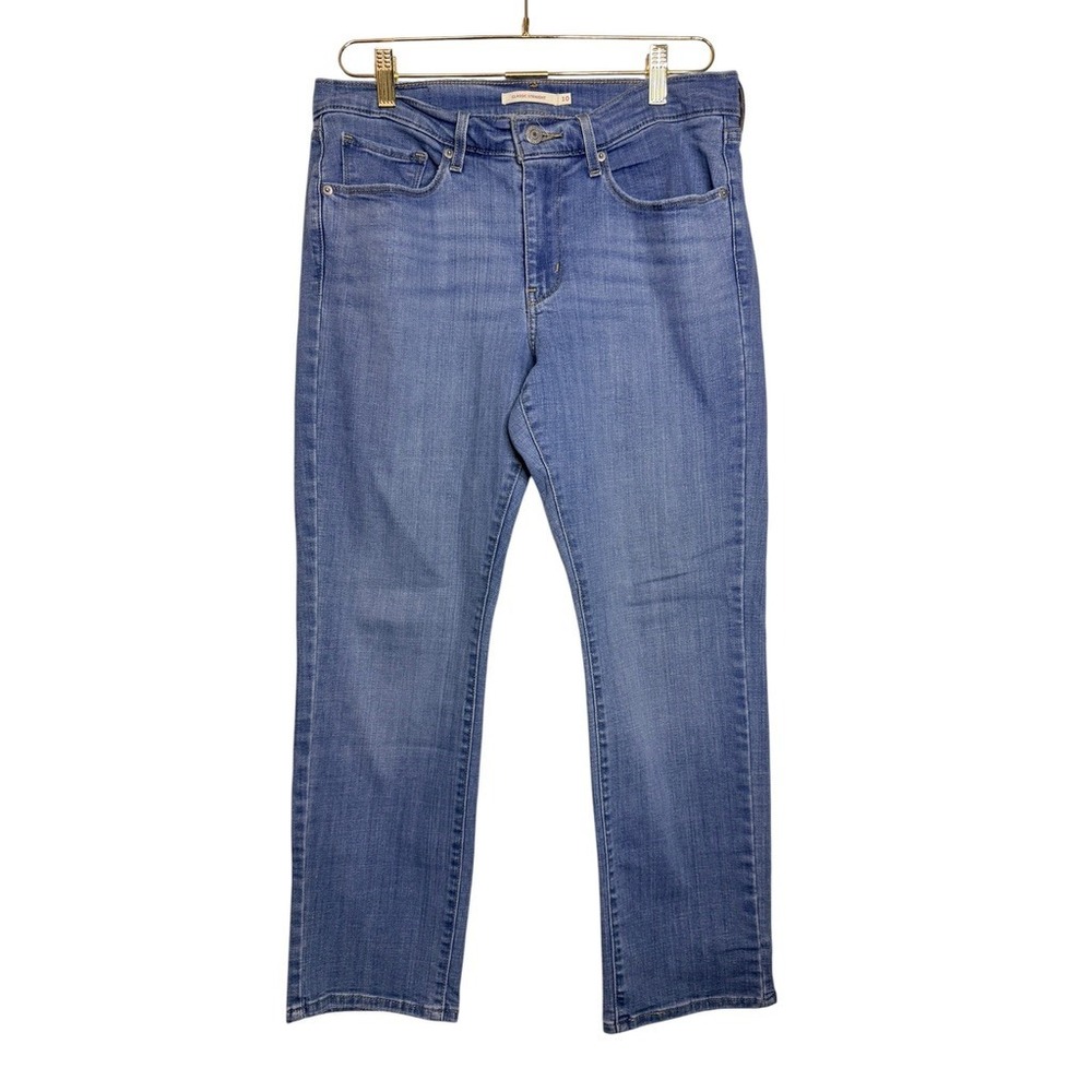 Levi Strauss Classic Straight Jeans Womens 10S W30 L25 Medium Wash Stretch Blue